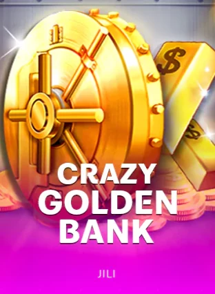 ปกเกม Crazy Golden Bank แสดงตู้นิรภัยสีทองบนพื้นชมพู