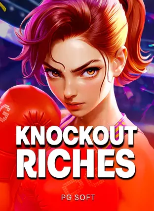 หน้าปกเกม Knockout Riches นักมวยหญิงผมแดงสวมนวม